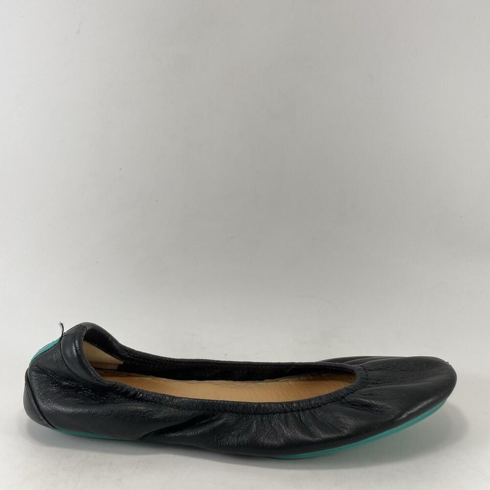 Tieks By Gavrieli Womens Size 6 Black Leather Ballet Flats Teal Sole Foldable